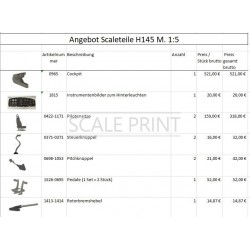 Scale parts H145, package price