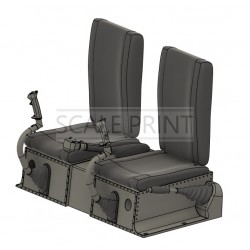 Pilot seat bench incl. upholstery, Jet Ranger